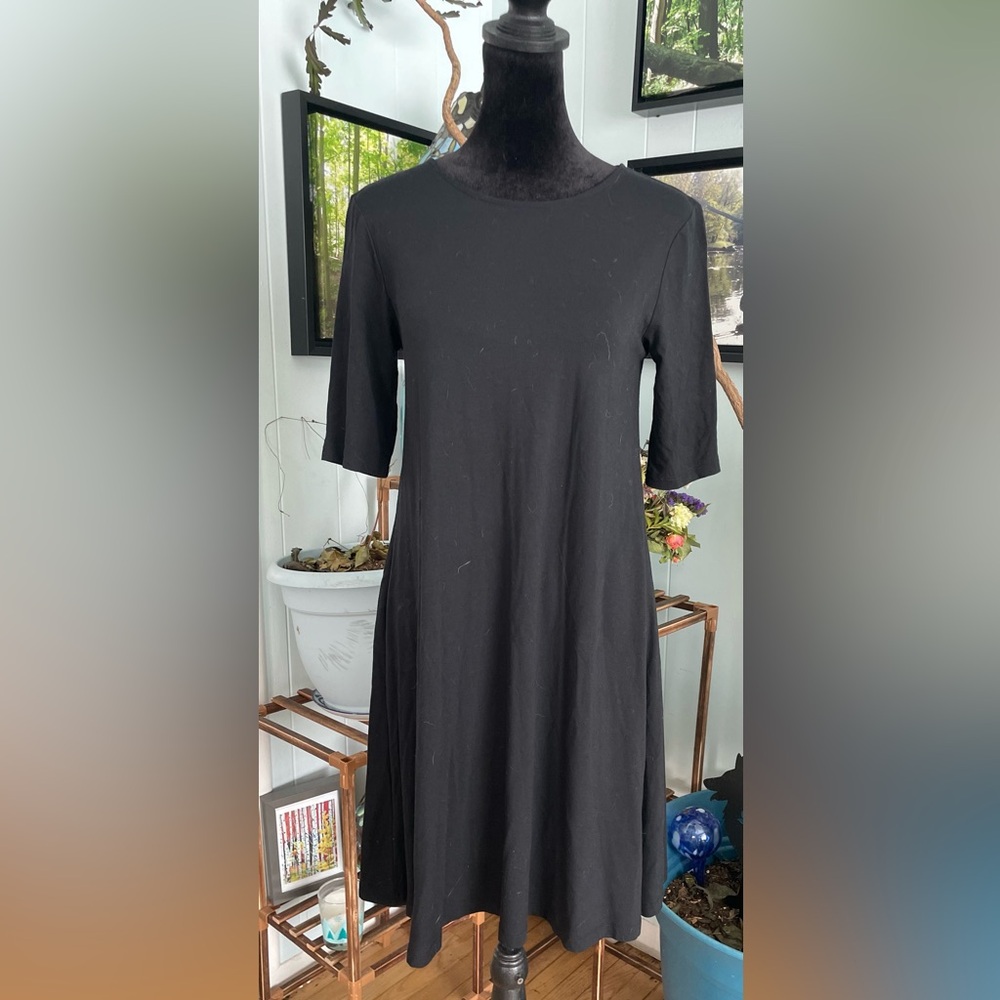 1/2 Sleeve Black A Frame Dress Size XS